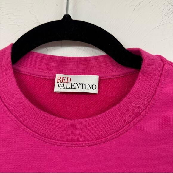 Red Valentino Hot Pink Love You Sweater Womens XS Pullover Casual Luxury Barbie - Picture 6 of 8